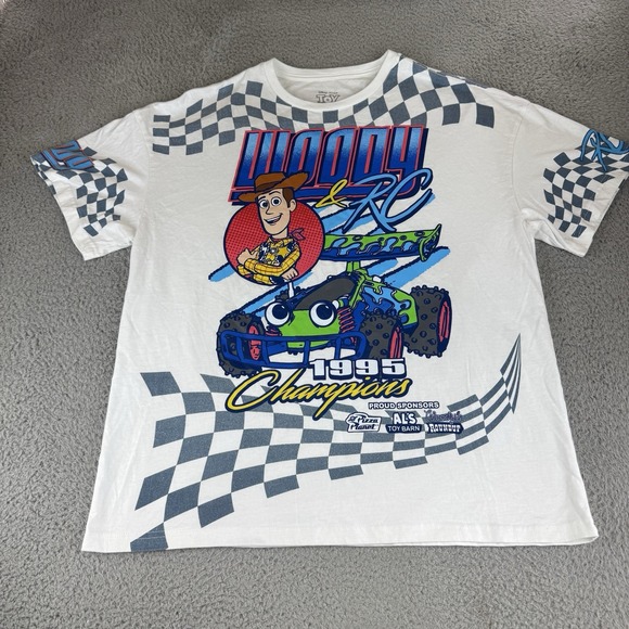 Disney Pixar Toy Story Woody & RC Racing Exclusive BoxLunch App Men's 2xl White - Picture 1 of 9